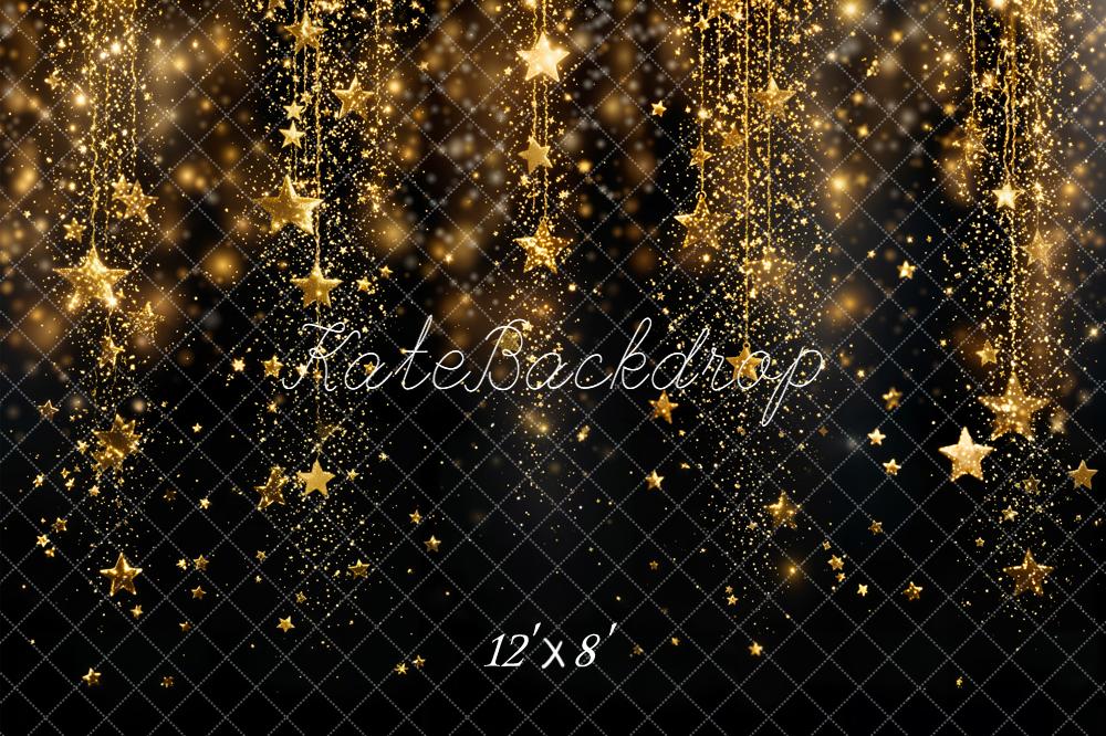 Kate New Year Gold Glitter Stars Sparkle Backdrop Designed by Kate Image