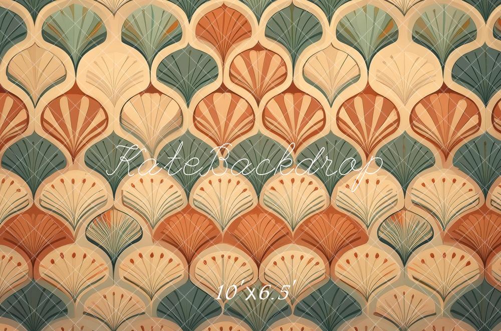 Sfondo Retro a Scallop di Design Moderno di Metà Secolo Designed by Mandy Ringe Photography