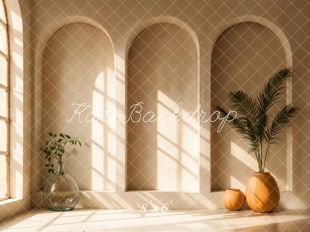 Kate Minimalism Neutral Arch Plant Backdrop Designed by Emetselch