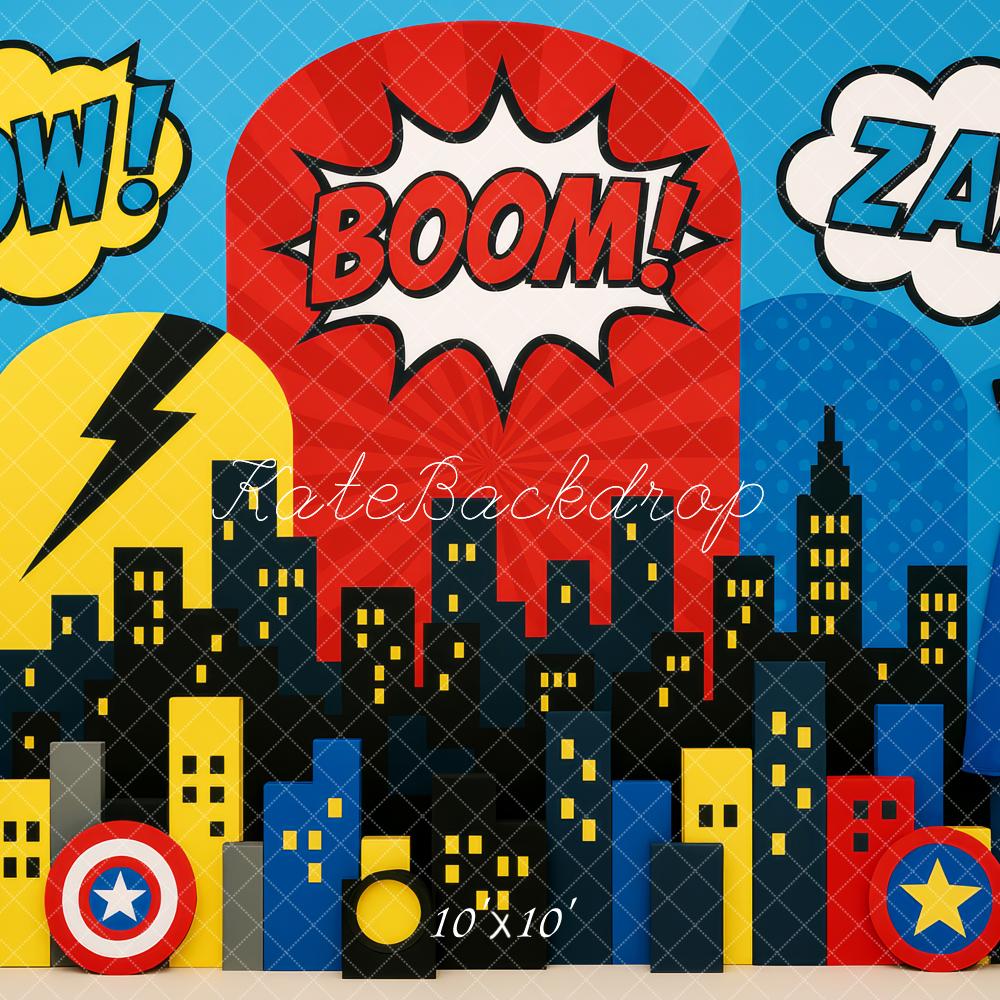 Kate Cake Smash Hero Comic City Backdrop Designed by Patty Roberts