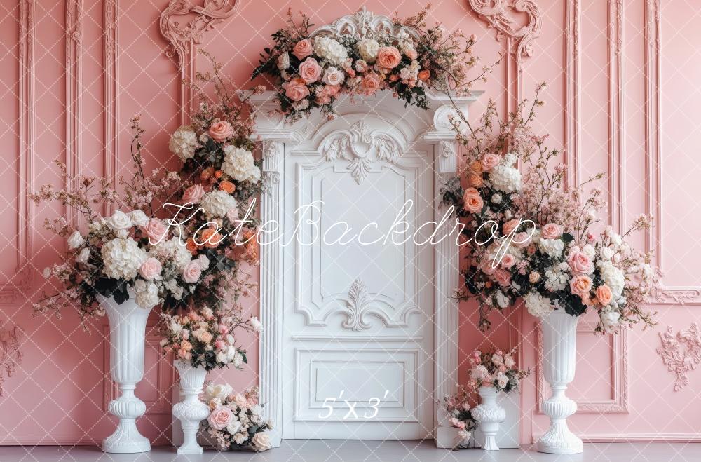 Spring Floral Arch Pink Wedding Foto Achtergrond Designed by Patty Roberts