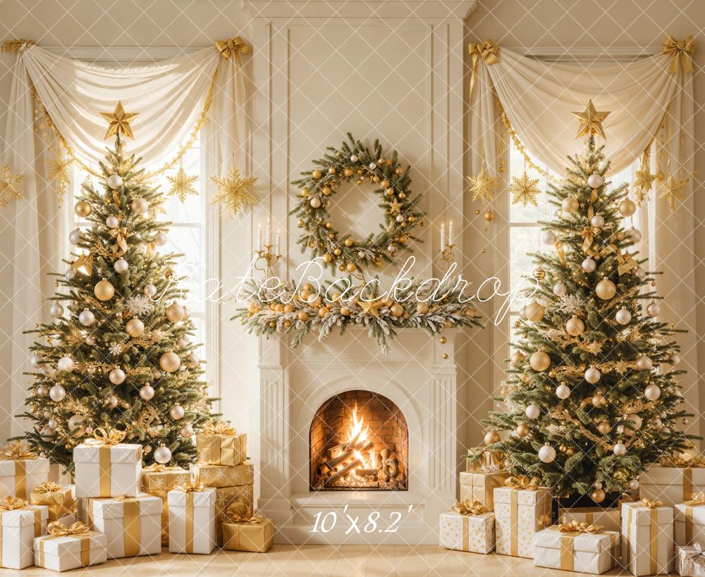 Kate Christmas Tree Fireplace Wreath Gifts Backdrop Designed by Emetselch