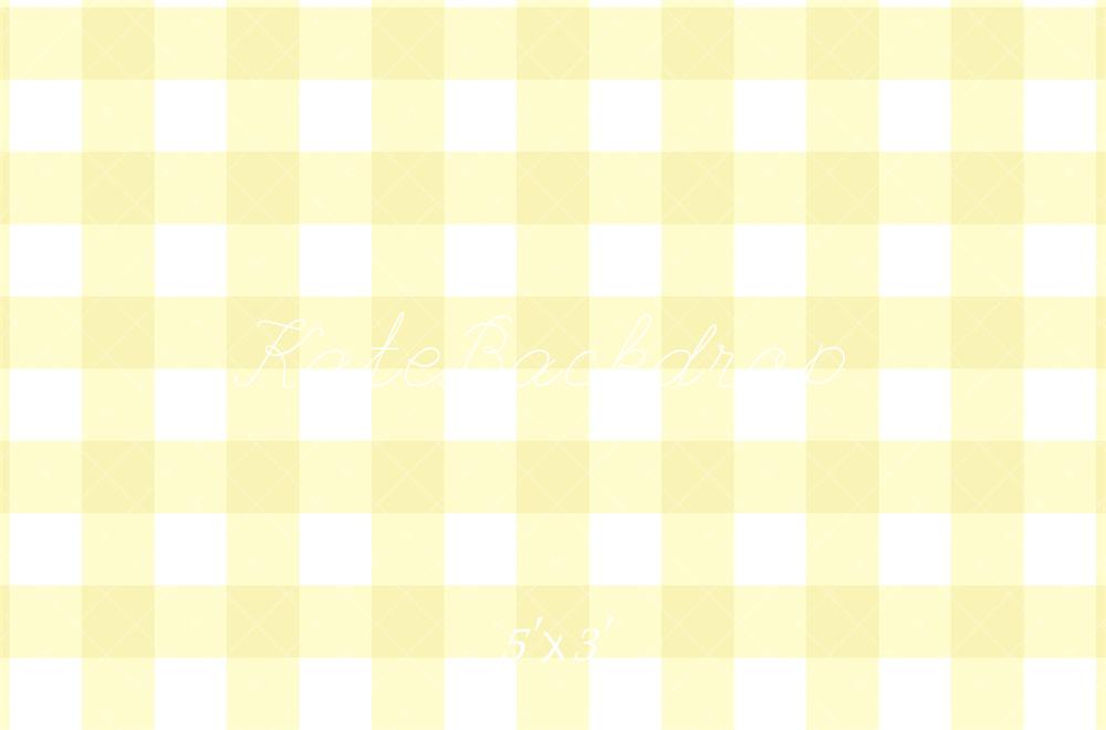 Kate Yellow Gingham Pattern Backdrop Designed by Mandy Ringe Photography