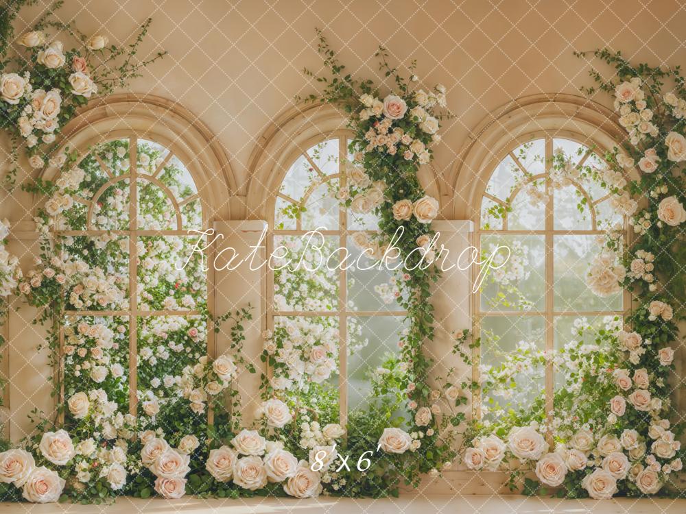 Kate Spring Flower Arch Window Roses Backdrop Designed by Emetselch