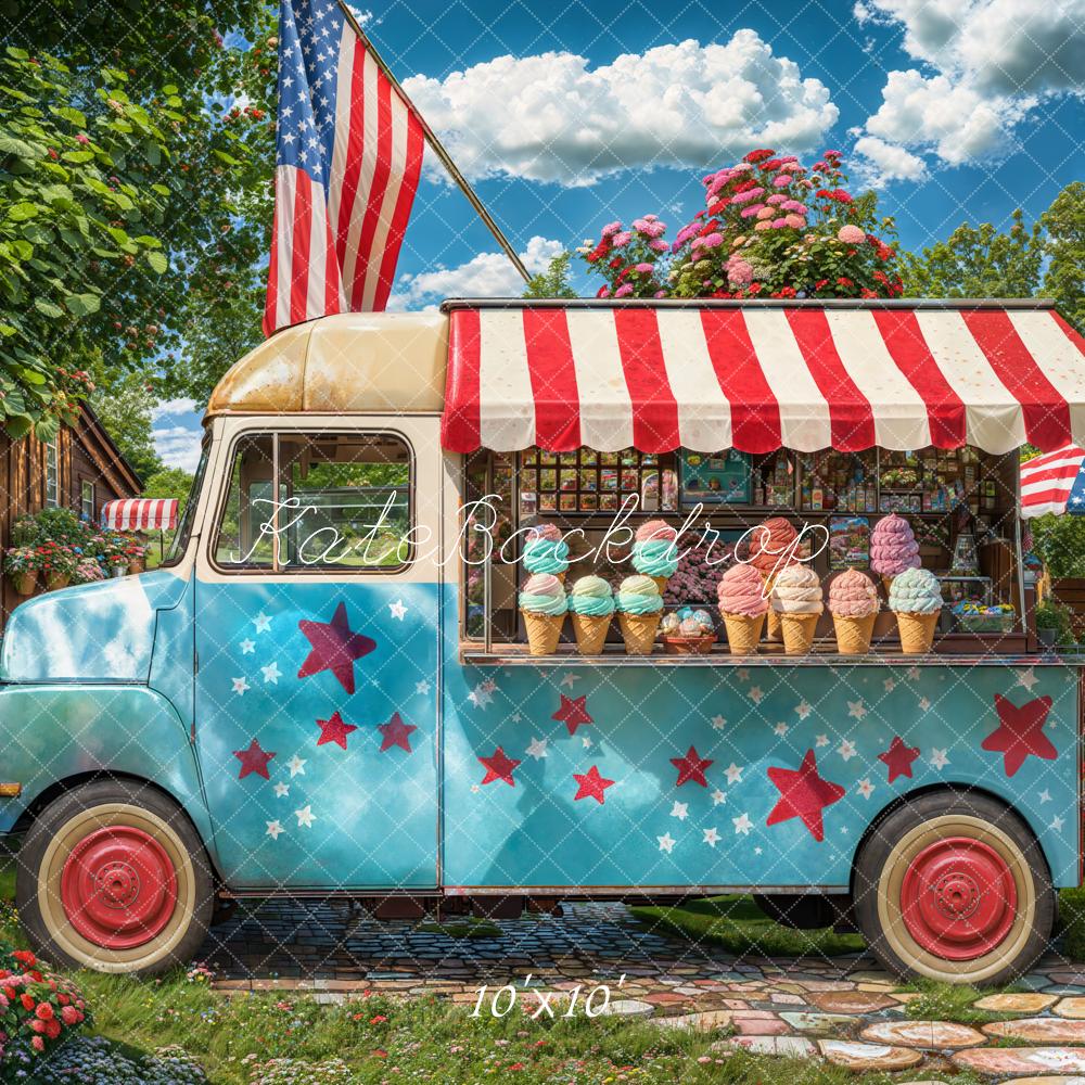 Kate Independence Day Ice Cream Truck Backdrop Designed by Emetselch