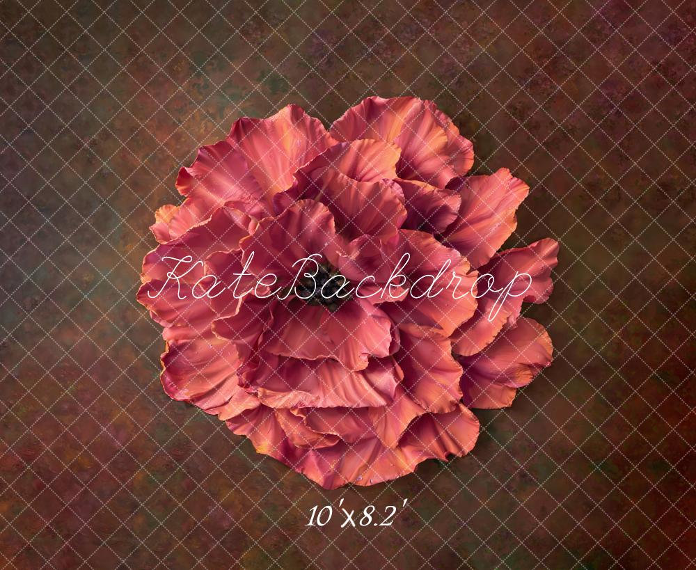 Newborn Rode Bloem Stof Abstracte Vloer Foto Achtergrond Designed by Emetselch