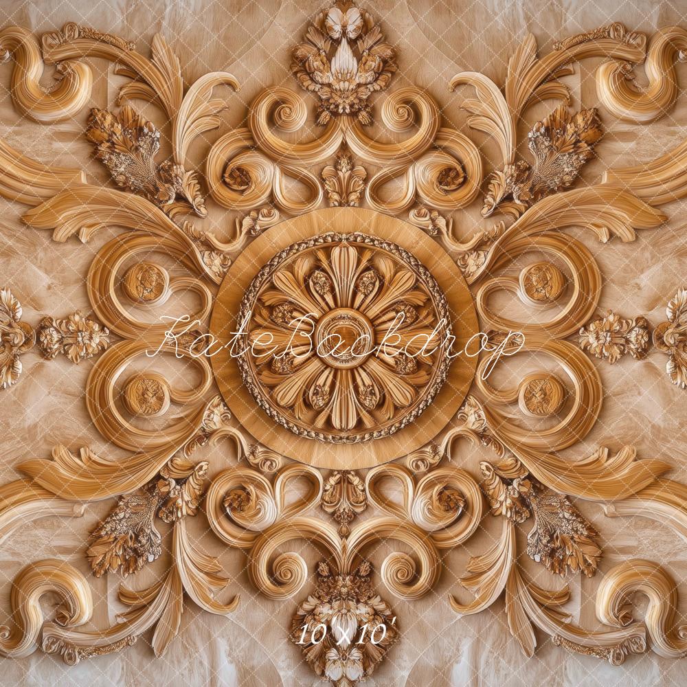 Kate Ornate Vintage Carving Floral Floor Backdrop Designed by Mini MakeBelieve
