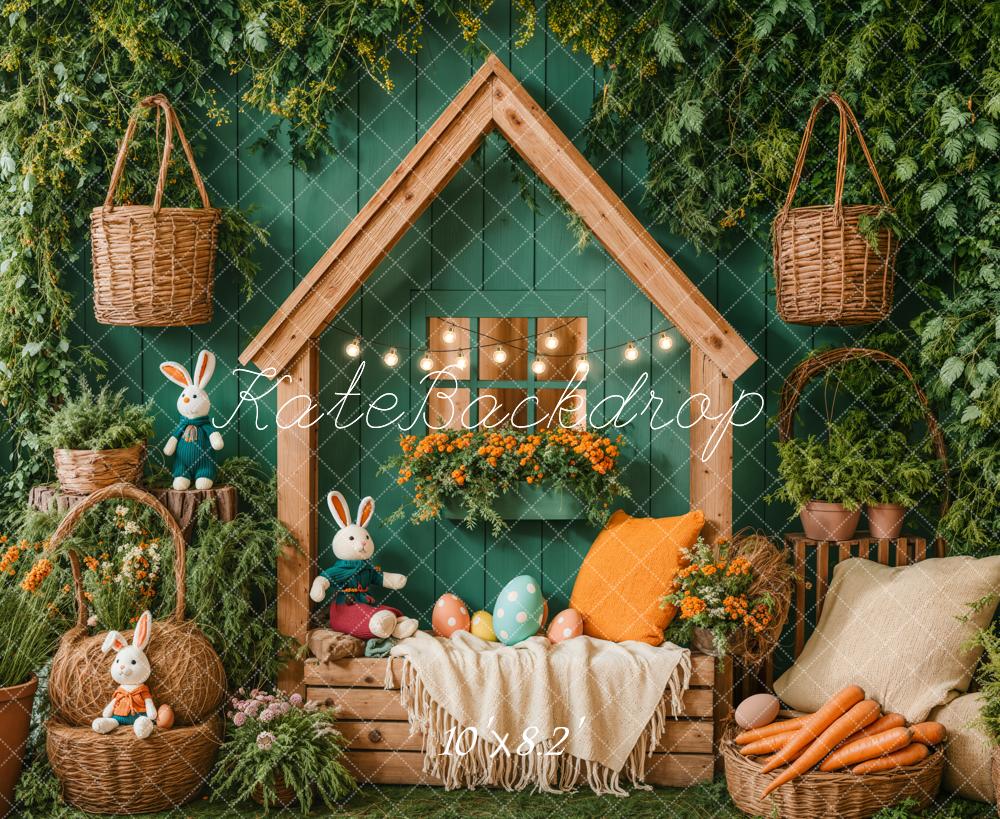 Kate Easter Bunny House Basket Blanket Backdrop Designed by Emetselch