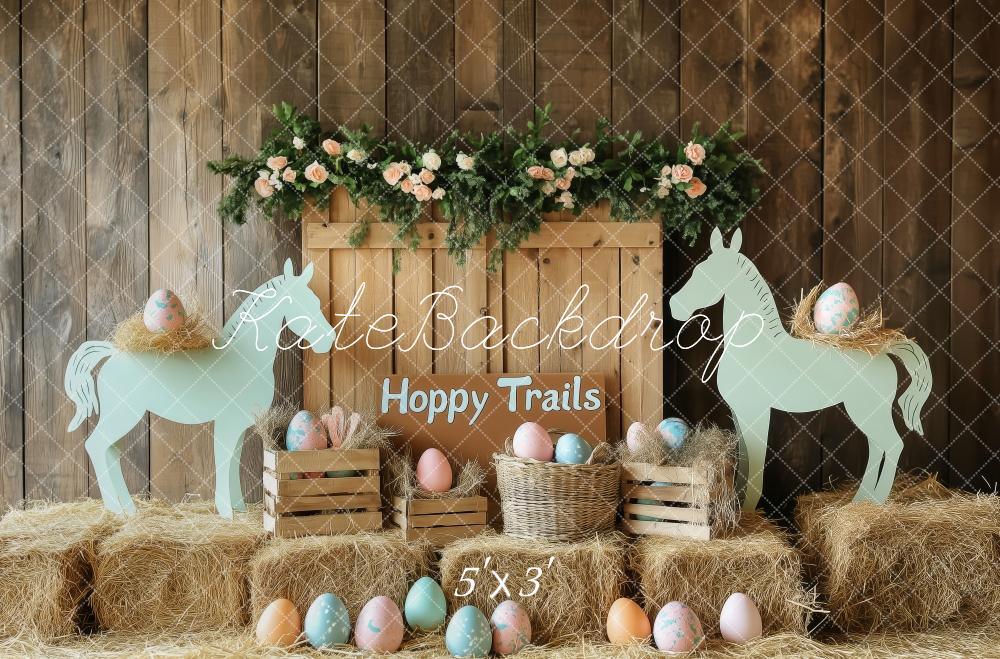 Kate Easter Horse Eggs Farmhouse Backdrop Designed by Patty Roberts