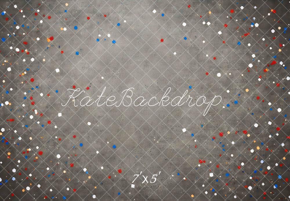 Kate Gray Confetti Grid Printed Backdrop Designed by Mini MakeBelieve