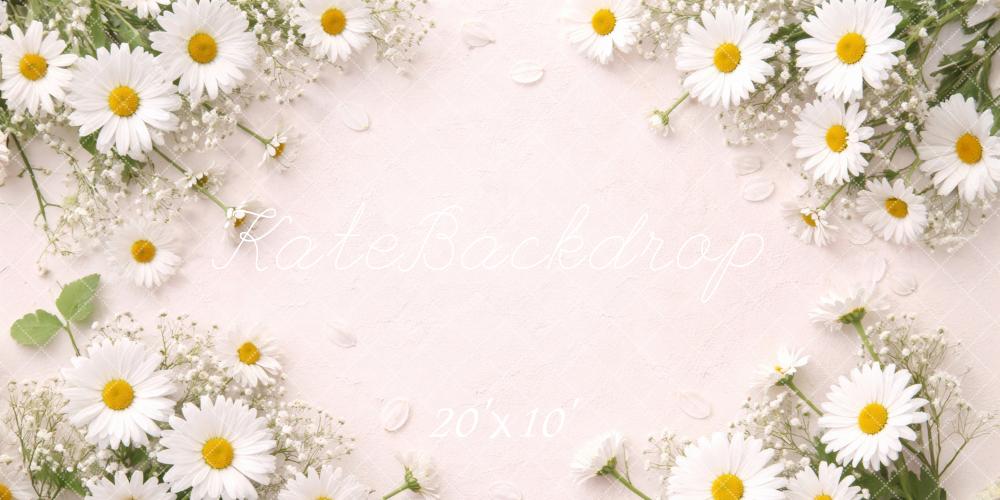 Kate Newborn White Daisy Flowers Border Backdrop Designed by Megan Leigh Photography
