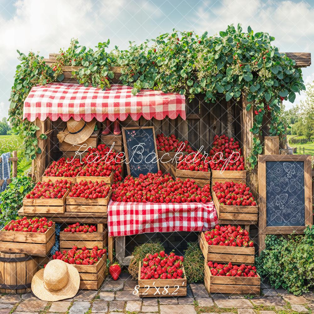 Spring Strawberry Farm Market Foto Achtergrond Designed by Emetselch