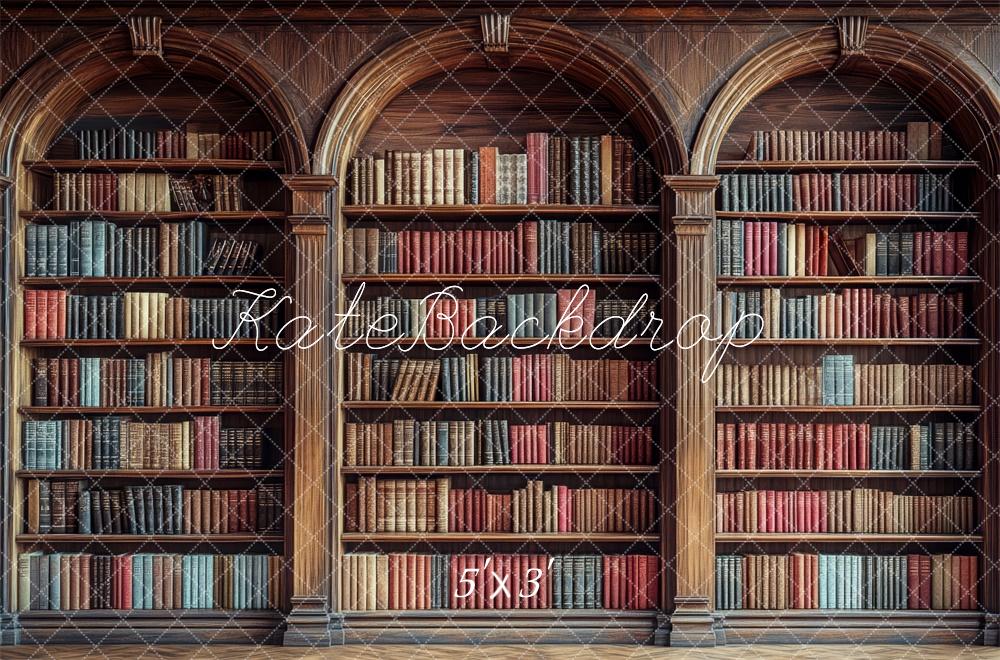 Kate Vintage Library Arch Bookshelf Backdrop Designed by Mini MakeBelieve