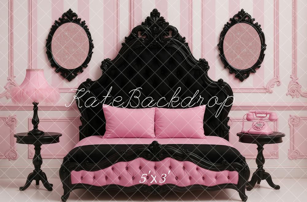 Kate Boudoir Headboard Pink Black Vintage Bedroom Backdrop Designed by Ashley Paul