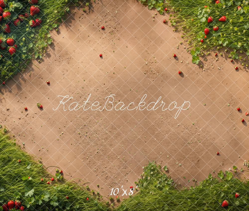 Kate Spring Strawberry Grass Floor Backdrop Designed by Kate Image