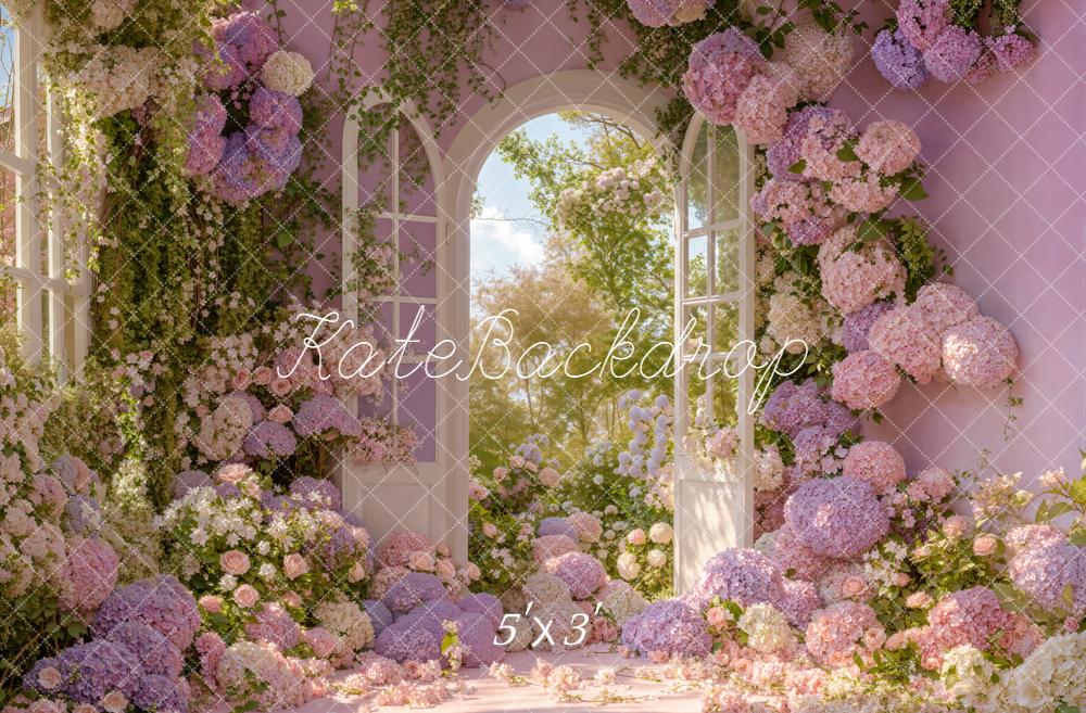Kate Spring Flower Arch Lavender Pink Window Backdrop Designed by Emetselch