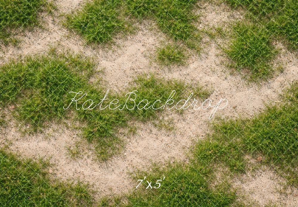 Kate Patchy Grass and Sand Floor Printed Backdrop Designed by Vertigo Productions