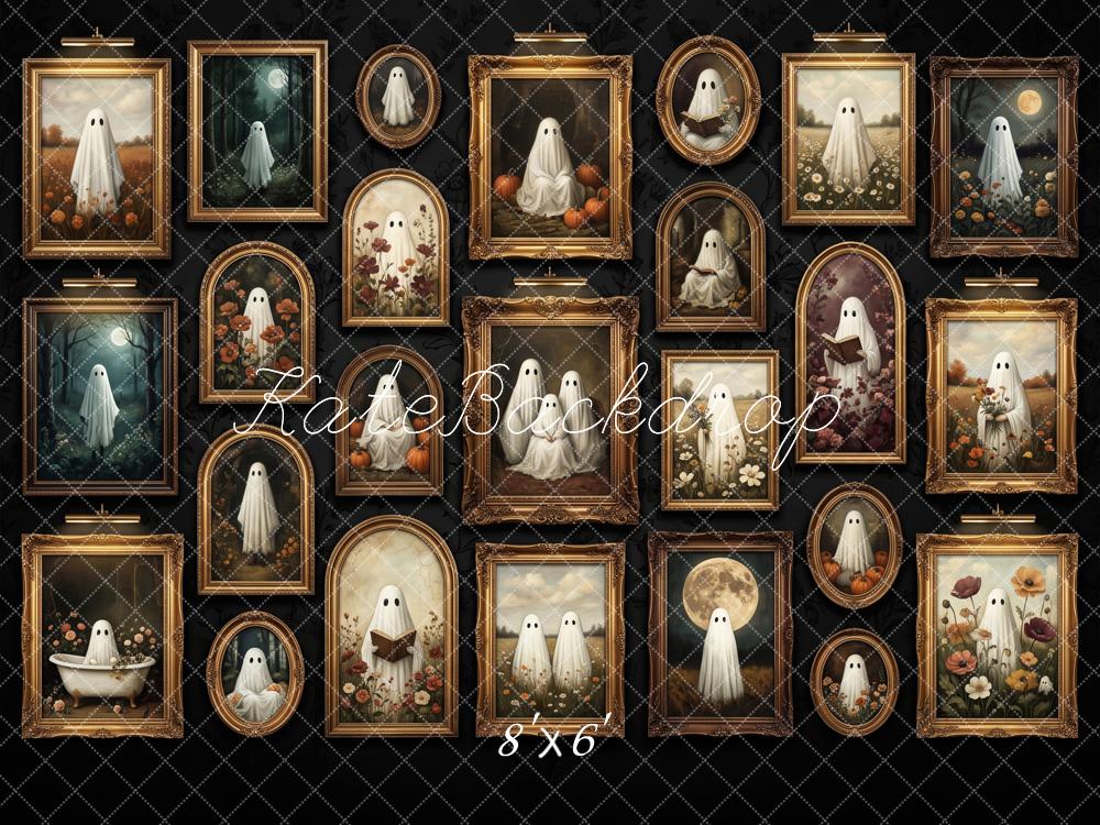 Kate Halloween Vintage Ghost Portrait Gallery Printed Backdrop Designed by Patty Roberts