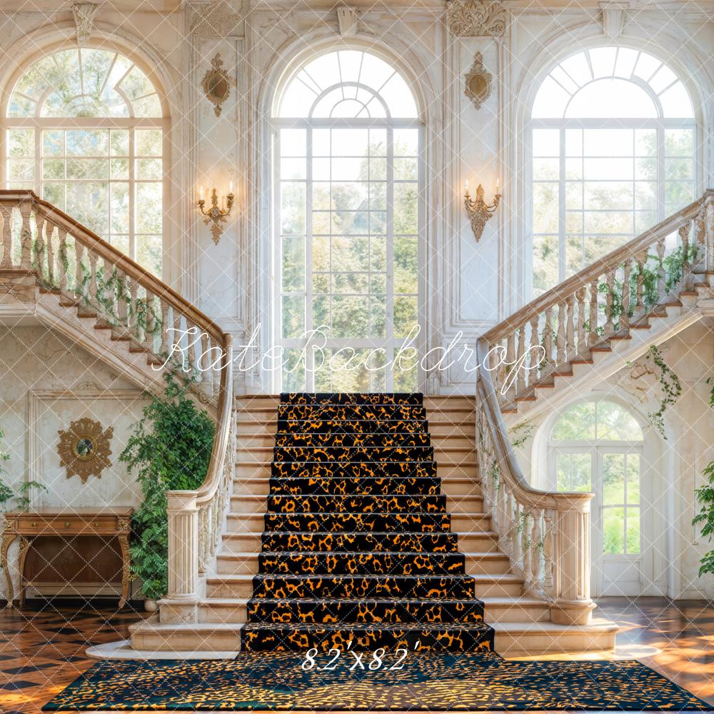 Kate Elegant Cascading Stairs Leopard Backdrop Designed by Emetselch
