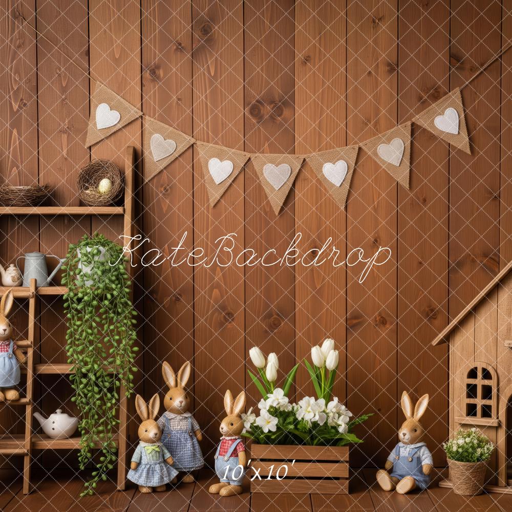Kate Easter Bunny Wooden Wall Shelf House Backdrop Designed by Patty Roberts