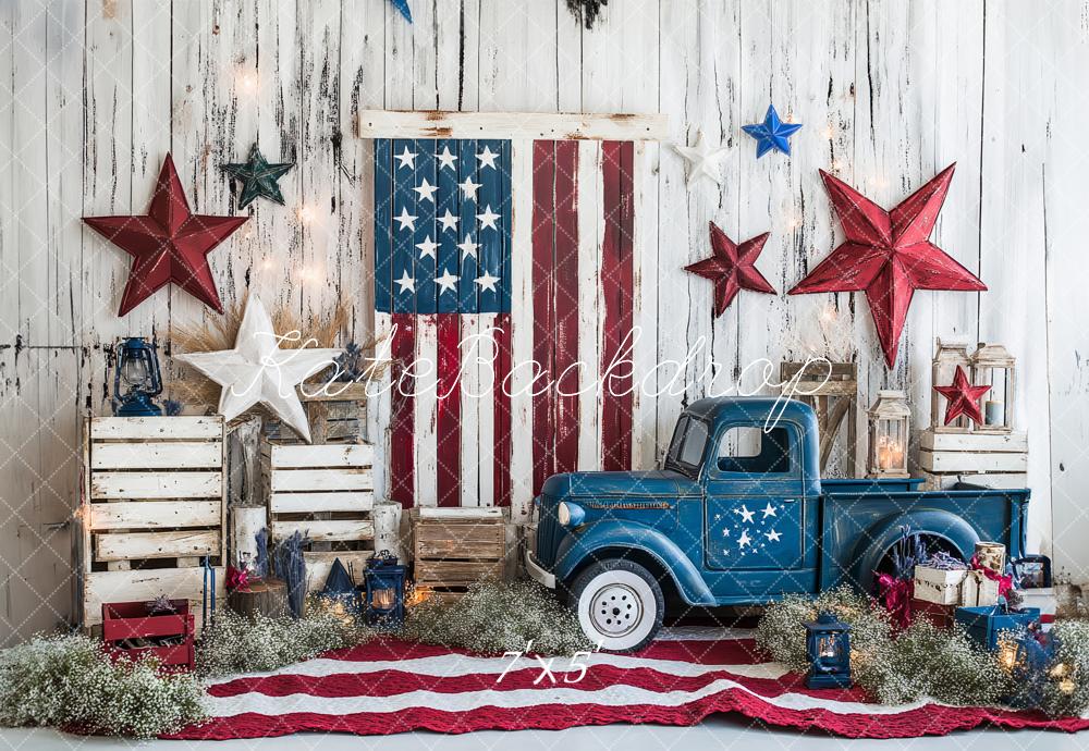Kate Independence Day Patriotic Truck Star Backdrop Designed by Ashley Paul