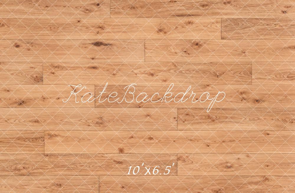 Kate Brown Wood Plank Geometric Floor Printed Backdrop Printed Backdrop Designed by Kate Image