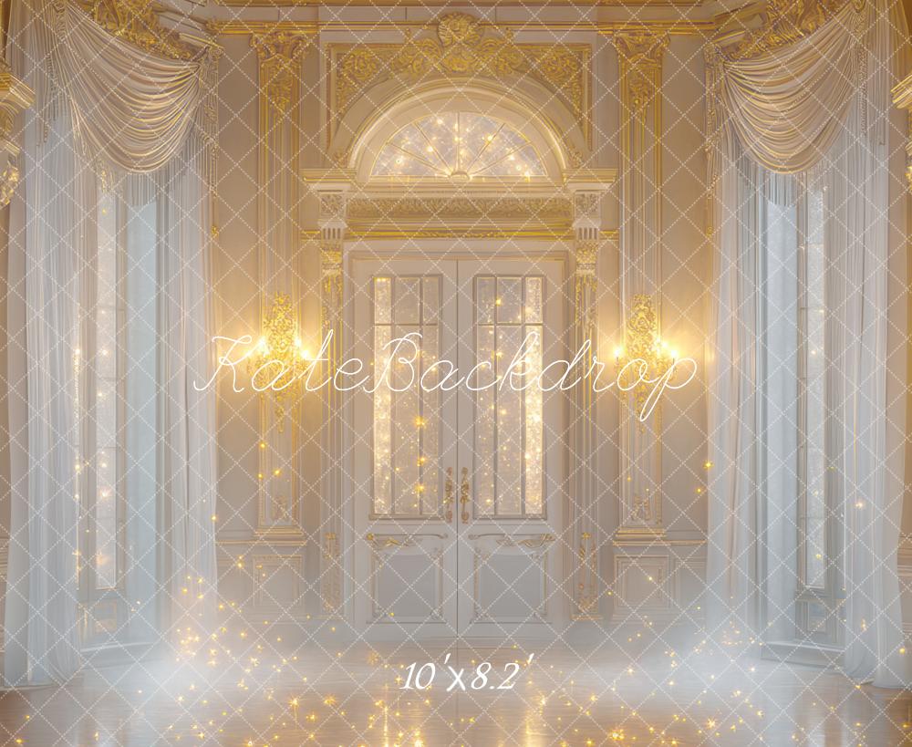 Kate Fantasy Sparkling Golden Retro Room Backdrop Designed by Mini MakeBelieve