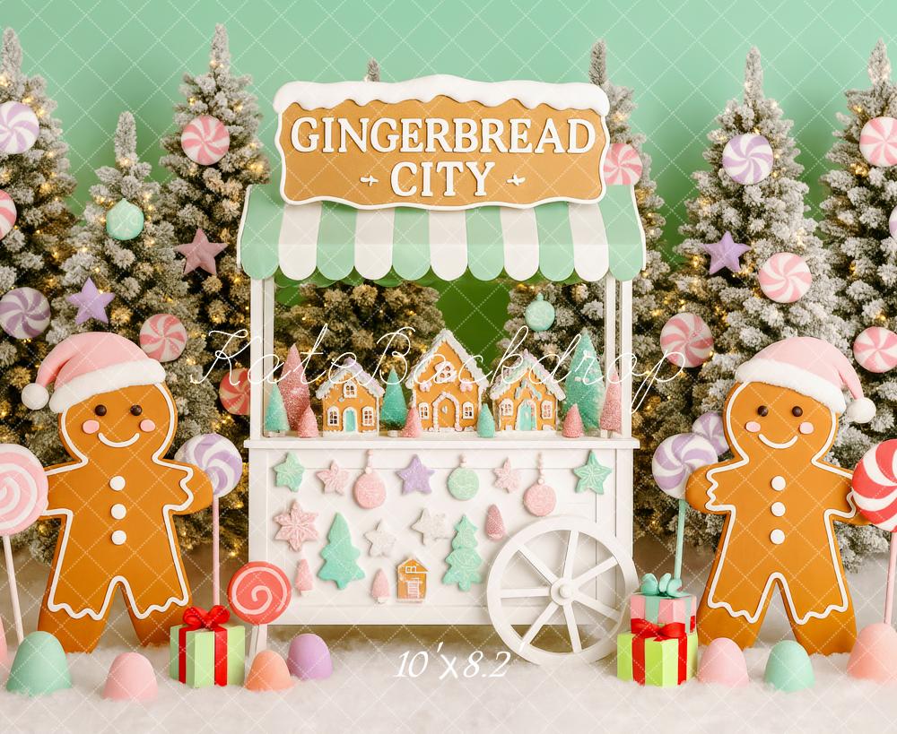 Kerstboom Peperkoekstad Standaard Foto Achtergrond Designed by Patty Roberts