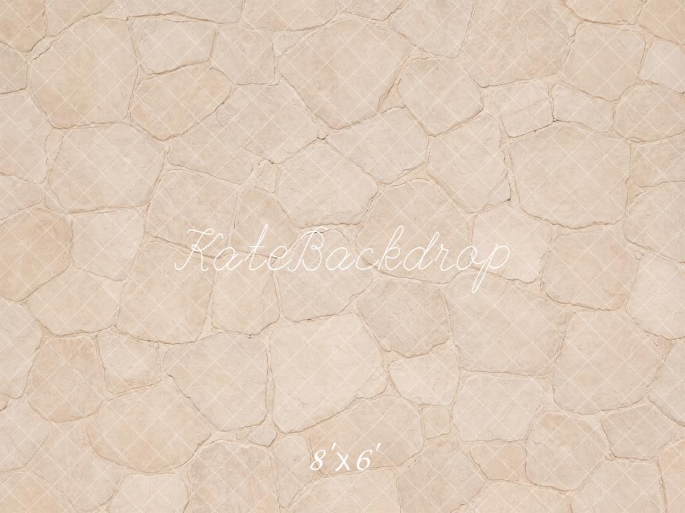 Kate Beige Cobblestone Floor Printed Backdrop Designed by Emetselch