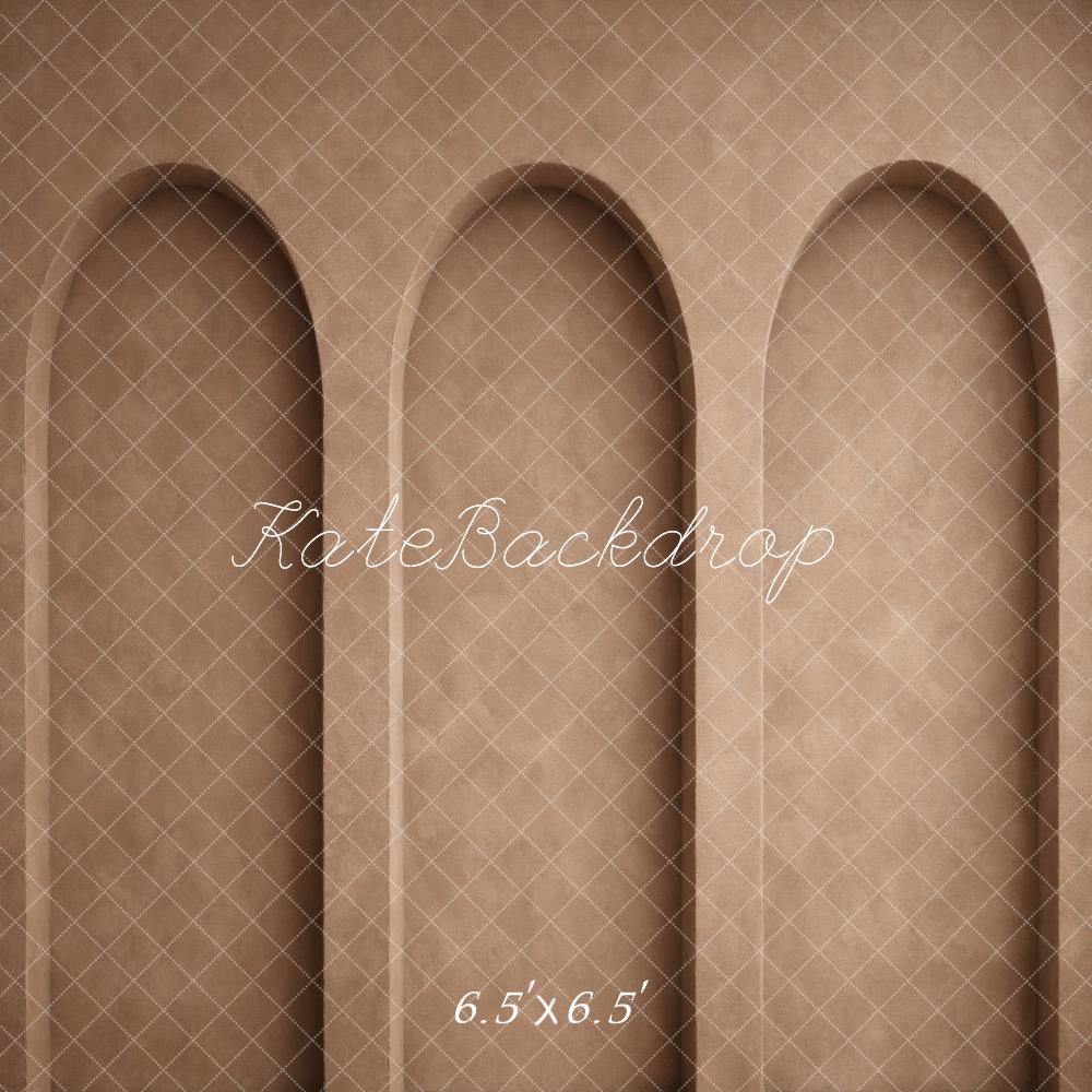 Kate Beige Retro Wall Arched Niches Printed Backdrop Designed by Vertigo Productions