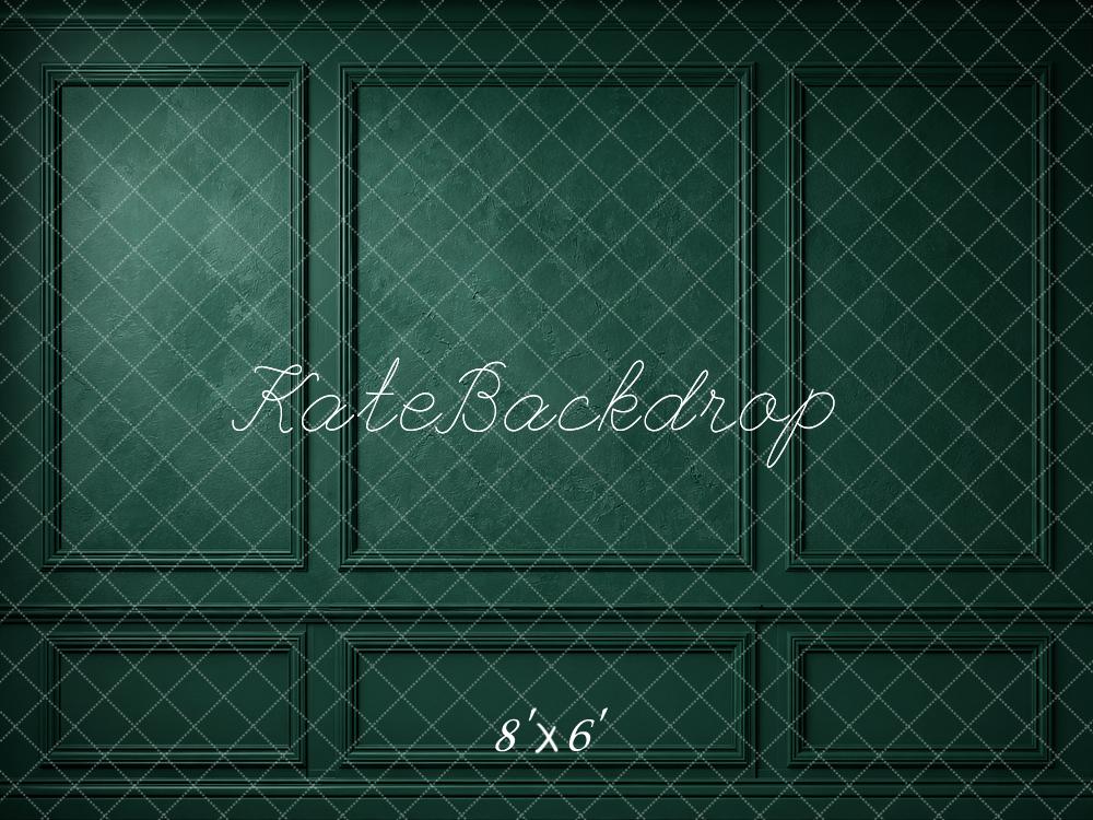Kate Dark Green Retro Wall Printed Backdrop Designed by Emetselch
