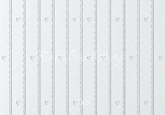 Kate White Scalloped Heart Retro Wall/Floor Printed Backdrop Designed by Mini MakeBelieve