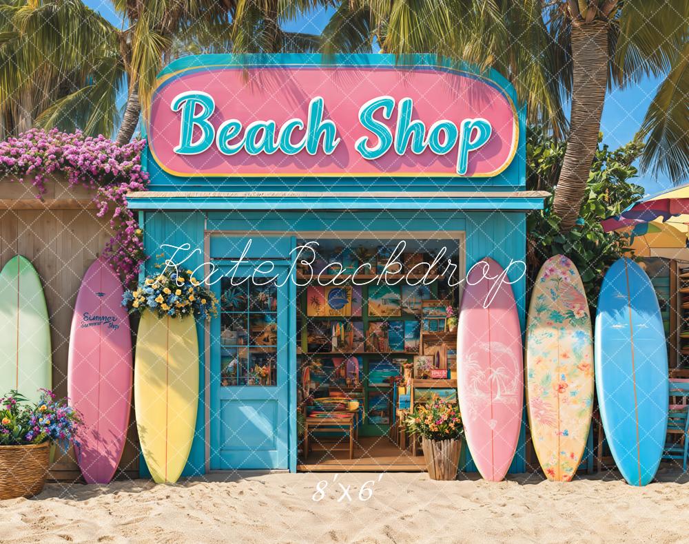 Kate Summer Beach Shop Surfboards Backdrop Designed by Emetselch