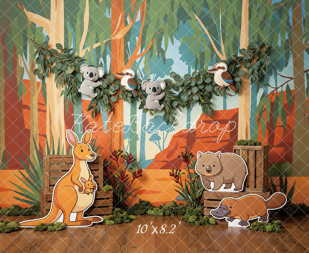 Kate Jungle Kangaroo Koala Wombat Platypus Forest Backdrop Designed by Emetselch