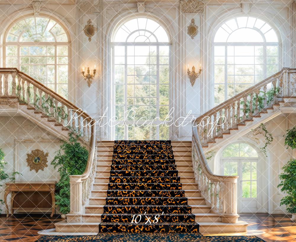 Kate Elegant Cascading Stairs Leopard Backdrop Designed by Emetselch