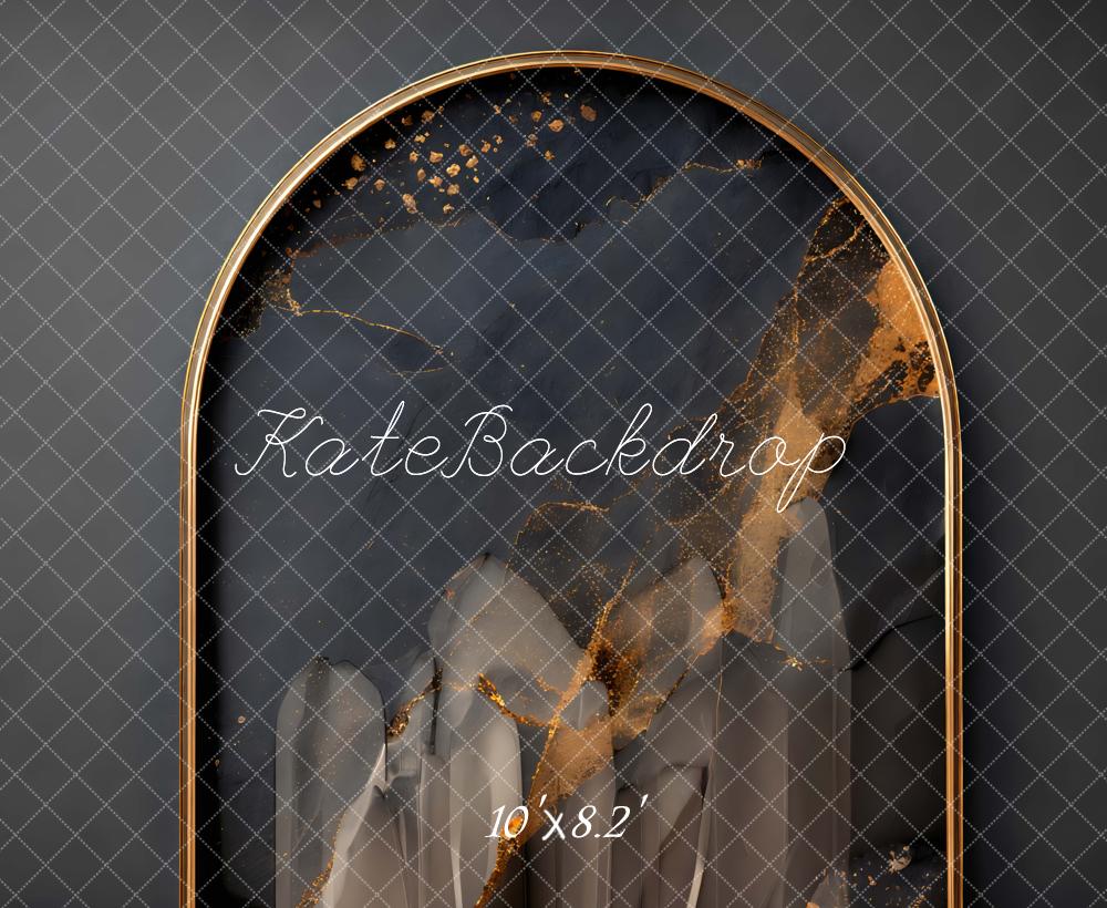 Kate Black Gold Abstract Arch Printed Backdrop Designed by Mini MakeBelieve