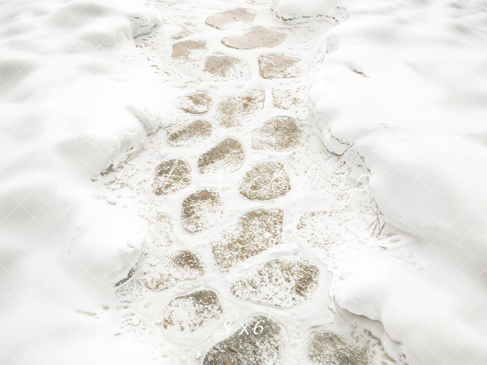 Fondo de Piso de Camino de Piedras de Invierno Diseñado por Kate Image