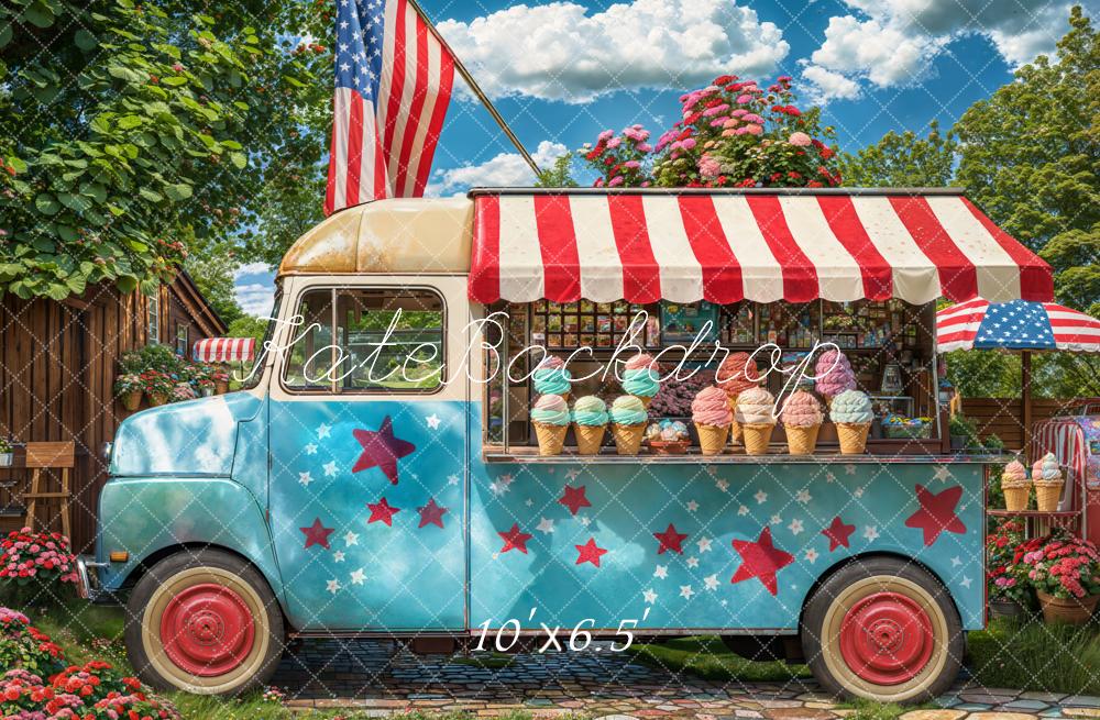 Kate Independence Day Ice Cream Truck Backdrop Designed by Emetselch