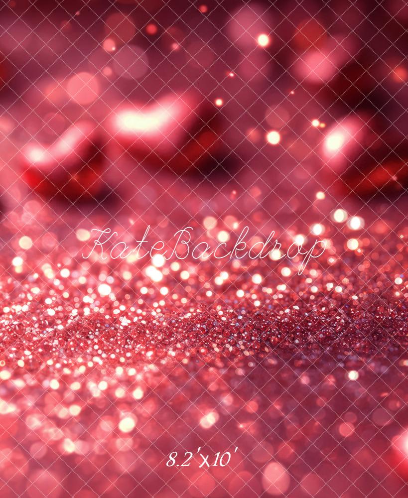 Kate Valentine's Day Red Glitter Bokeh Backdrop Designed by Emetselch