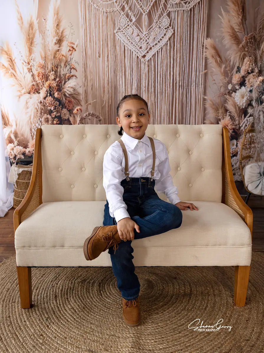 Kate Bohemian Macrame Floral Backdrop Designed by Emetselch