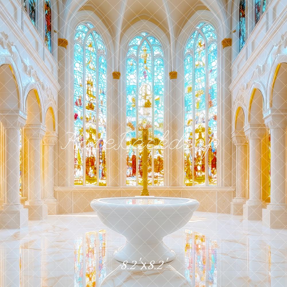 Kate Elegant Church Stained Glass Backdrop Designed by Mini MakeBelieve