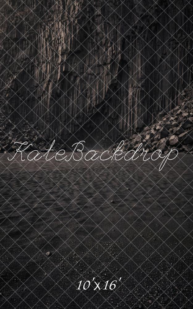 Kate Sweep Dark Basalt Cliff Rock Wall Printed Backdrop Designed by Vertigo Productions