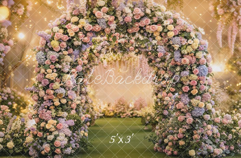 Kate Spring Flower Arch Pastel Floral Garden Backdrop Designed by Emetselch