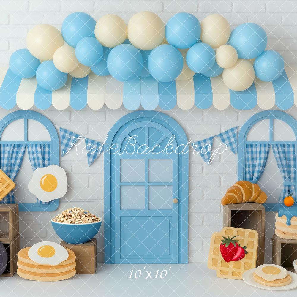 Cake Smash Desayuno Cafetería Fondo Puerta Azul Designed by Mini MakeBelieve