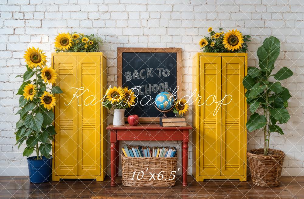 Kate Back to School Lockers Sunflower Chalkboard Backdrop Designed by Emetselch