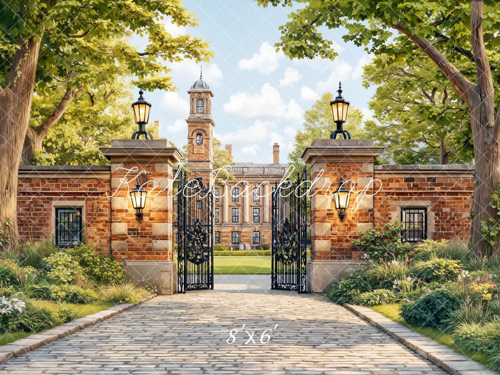 Kate Brick Wall Gate and Manor Backdrop Designed by Chain Photography