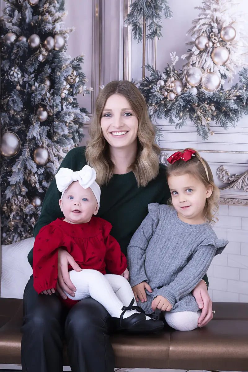 Kate Christmas White Window Wreath Backdrop Designed by Emetselch