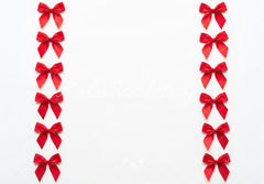 Kate Red Bow Border White Floor Printed Backdrop Designed by Patty Roberts