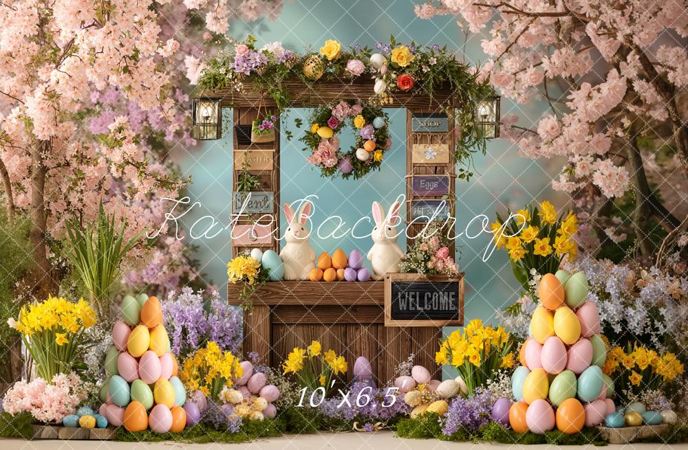 Kate Easter Bunny Flower Arch Egg Stand Backdrop Designed by Chain Photography