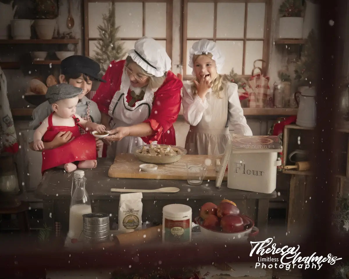 Fondo de cocina de Navidad blanco diseñado por Emetselch.
